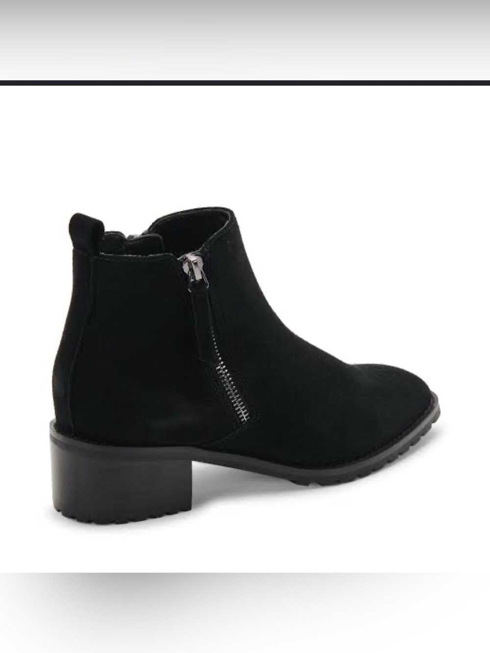 Like New Blondo Samara Suede waterproof Zip Up Ankle Boots Black Womens 6